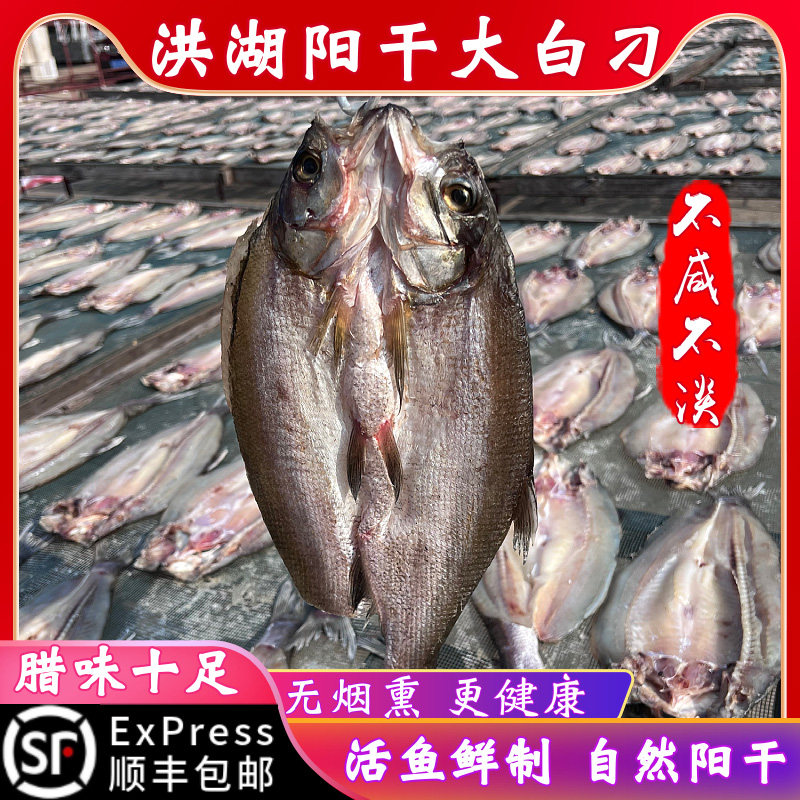 湖北洪湖腊大白刁风干大白刁翘嘴鱼干阳干咸鱼整条大刁子鱼腊鱼