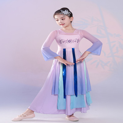 古典舞演出服女童江南少女春三月胭脂妆桃花笑中国风舞蹈表演汉服
