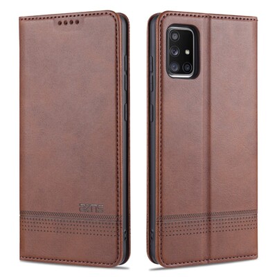 适用三星SM-A715F手机壳皮夹SM一A715F外壳6.7英寸A71保护套翻盖Galaxy A71插卡samsung钢化膜防摔男士全包潮