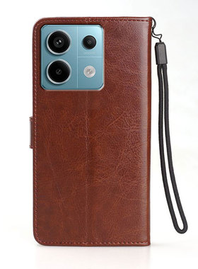 适用红米NOTE13pro手机壳6.67英寸小米2312DRA50C外壳皮夹保护套翻盖NATA全包红米NOTO13PRO钢化膜NETE防摔插