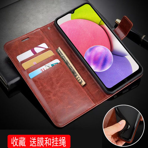 适用三星Galaxy A03s手机壳皮夹SM一A037M/DS保护套6.50英寸SM-A037F/DS外壳翻盖SMA037G潮女新款防摔钢化膜?
