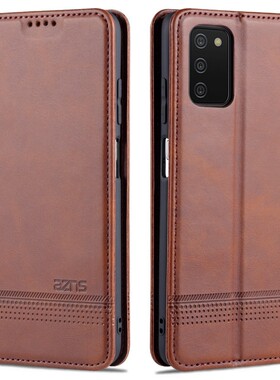 适用三星SM-A037F/DS手机壳翻盖SM一A037M/DS外壳6.50英寸Galaxy A03s保护套皮夹SMA037G钱包款全包男士钢化?