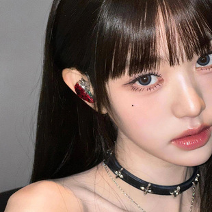 张元英同款黑色项圈女choker皮质颈环个性高级感颈链颈带颈圈创意