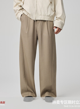 WHIMNOTION 25AW「极简老钱神裤」弧形破骨立体剪裁羊毛混纺西裤