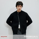 WHIMNOTION 25AW「斜拉链」重磅进口美利奴羊毛混纺针织毛衣外套