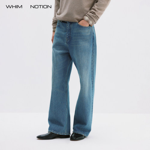 WHIMNOTION 26AW「90s复古中缝线」水洗蓝牛仔裤 康龙面料/EX拉链