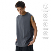 WHIMNOTION 25SS弧形结构拼接圆领坎肩背心男夏季 速干凉感抗菌