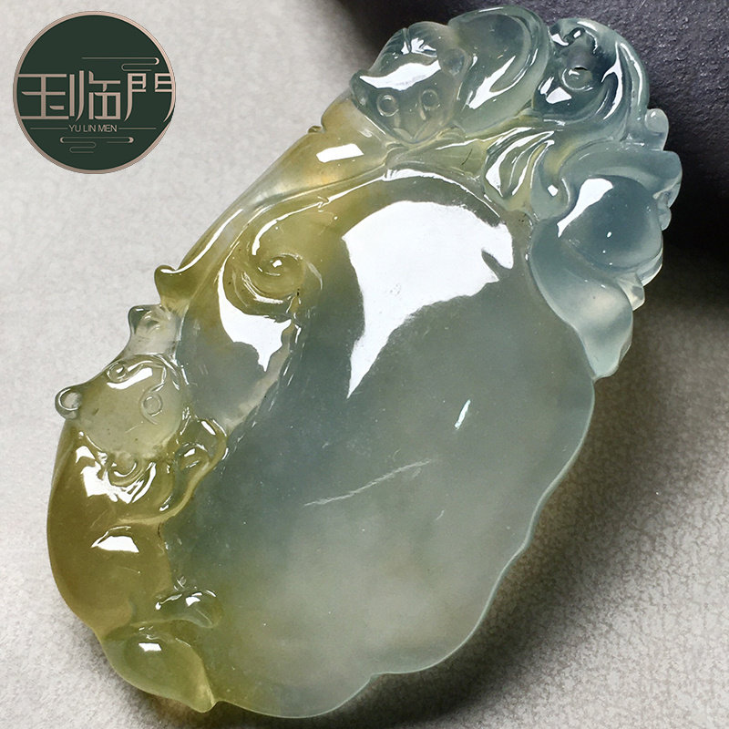 玉临门冰种黄翡翠如意裸石挂件女士 柔美灵气饱满自然细腻起胶