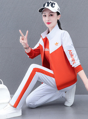 运动套装女春秋季2026新款时尚减龄休闲跑步广场舞服直播