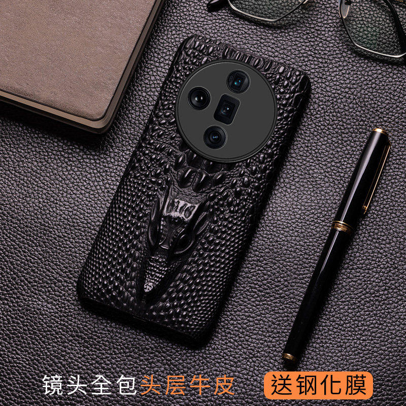 适用于OPPO FindX8手机保护壳真皮鳄鱼纹皮套X7Ultra皮质新款商务牛皮高档奢华个性创意曲面屏保护套高级男士