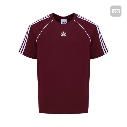 阿迪达斯/Adidas三叶草 originals SST 针织条纹运动短袖套头T恤