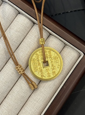 金包银山鬼花钱吊坠古法配饰平安扣复古挂坠首饰送节日礼物可定制