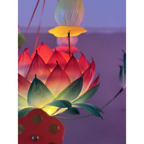 元宵节花灯 秦淮花灯-传统荷花灯笼传统儿童手工传统花灯成品