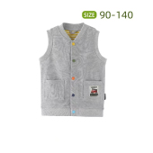 春秋新款 马甲宝宝百搭外穿坎肩卡通工程车彩扣上衣 儿童千趣会薄款