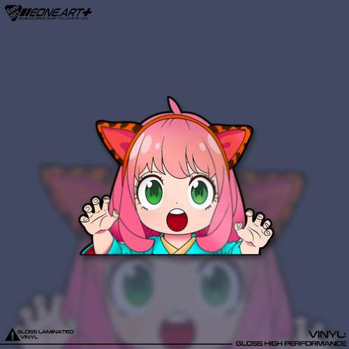 可爱WAIFU美少女豹耳反光贴贴纸