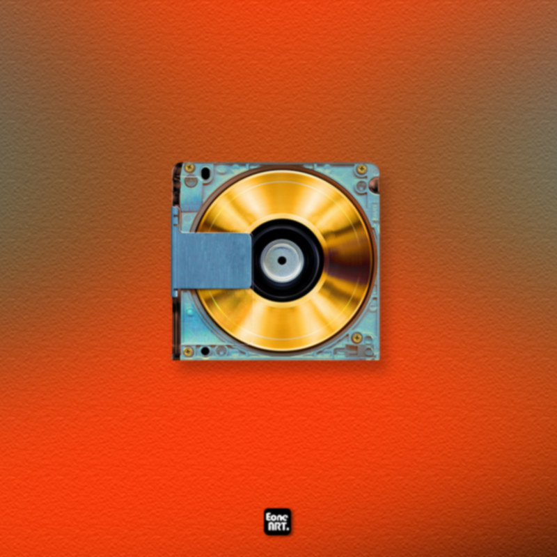 EONE反光车贴 复古磁盘金色做旧软盘 室内外玻璃平面装饰防水贴纸