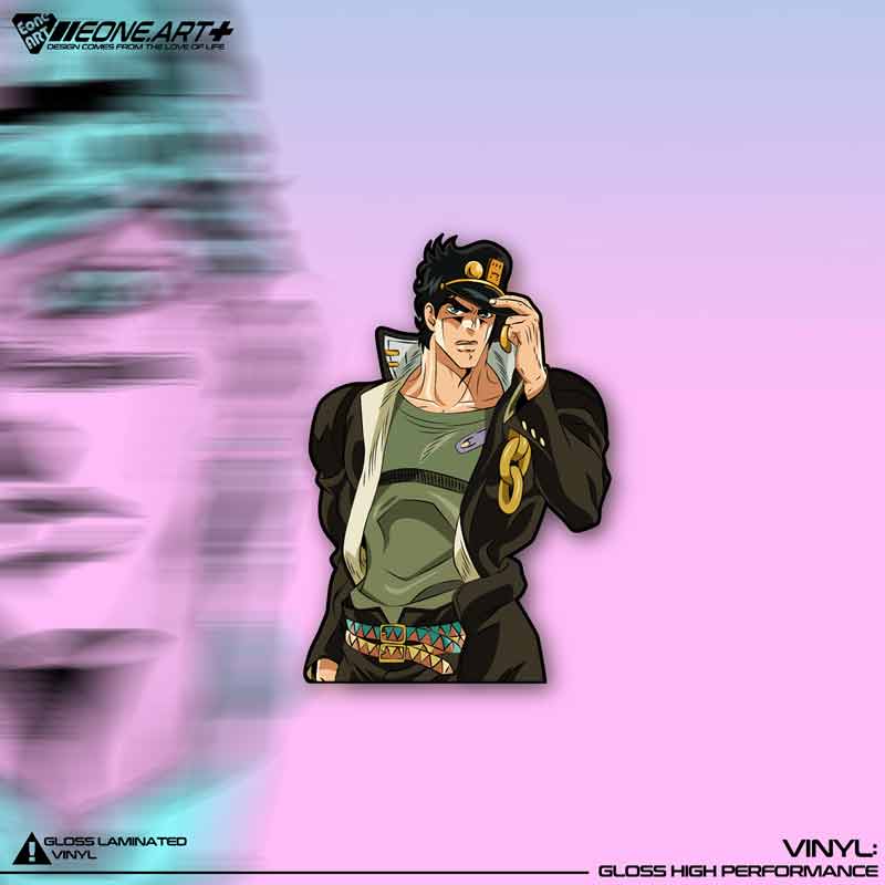 eone反光车贴jojo的奇妙冒险白金之星承太郎半身玻璃漆面防水贴纸