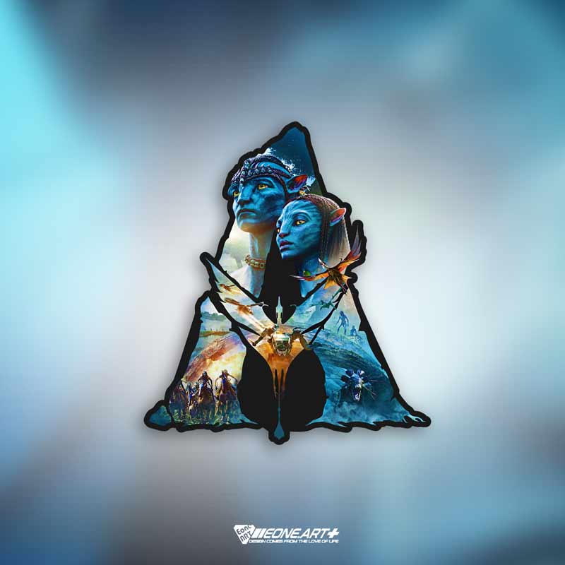 阿凡达2水之道创意A字母反光贴纸