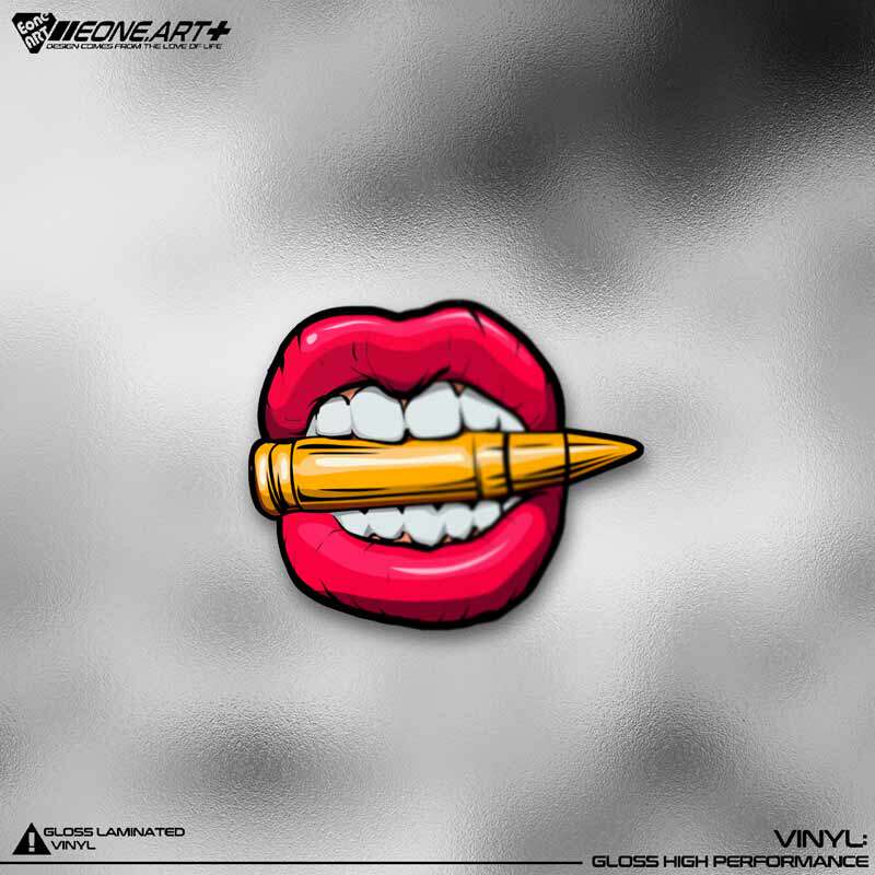 eone反光车贴才创意美女唇部时尚特写车身玻璃电动车电脑家居贴纸