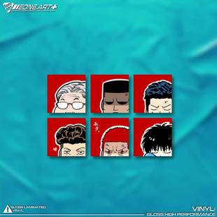 EONE反光车贴SLAMDUNK灌篮高手湘北主力五人安西教练防水套装贴纸