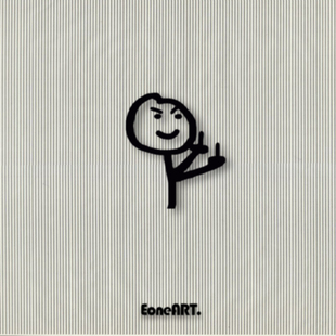 EONE镂空车贴可爱火柴人友善手势汽车摩托机箱公路车头盔防水贴纸