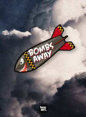 EONE反光车贴 可爱鲨鱼炮弹BOMBS车身玻璃带电车电脑头盔装饰贴纸