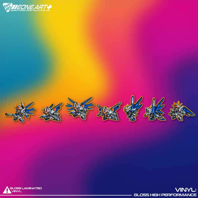 eone反光车贴机动战士高达gundam敢达像素版连续动作玻璃漆面贴纸