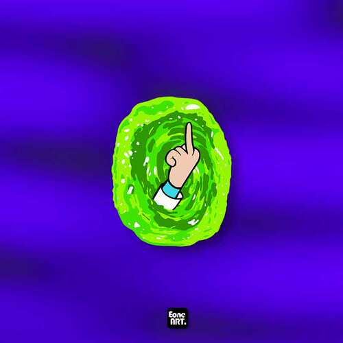 瑞克搞笑传送门中指反光防水贴纸