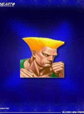 EONE反光车贴 游戏街头霸王Guile古烈头像像素风玻璃漆面防水贴纸