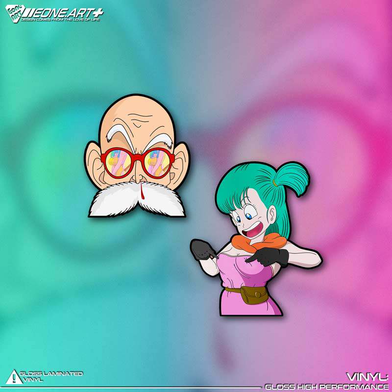 eone反光车贴七龙珠龟仙人布尔玛搞笑面玻璃漆防水贴纸贴画即时贴