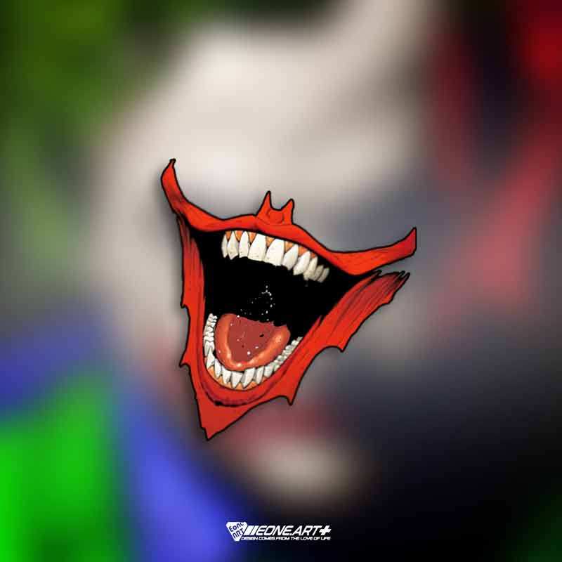 eone反光车贴 小丑joker笑脸嘴部特写哈哈哈玻璃漆面防水贴纸贴画