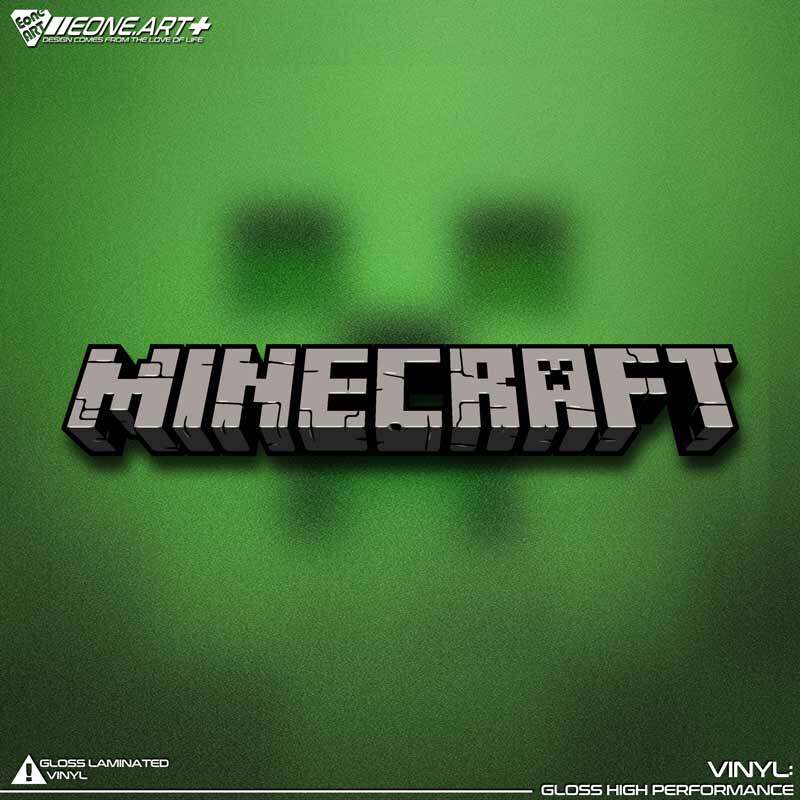 eone反光车贴沙盒游戏 我的世界minecraft英文logo防水贴纸即时贴