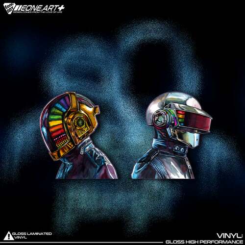 DaftPunk蠢朋克二人反光防水贴纸