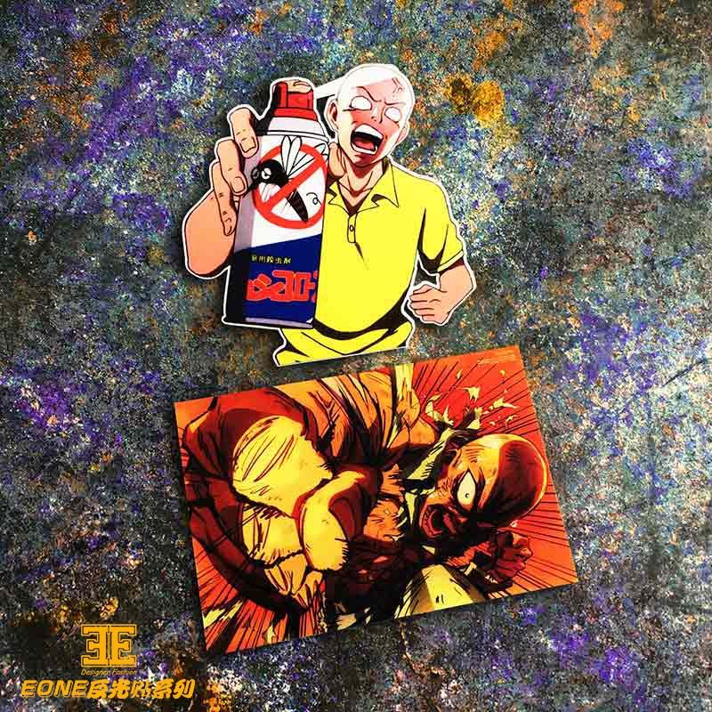 eone反光车贴一拳超人onepunchman琦玉搞笑驱蚊冰箱机箱改装贴纸