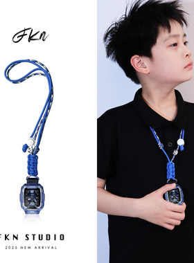 18色手工编织挂绳适用于华为儿童电话手表5X/5Xpro卡通挂脖挂绳活力版4X/4Pro/3X/3Pro/3S调节手表配件新耀版