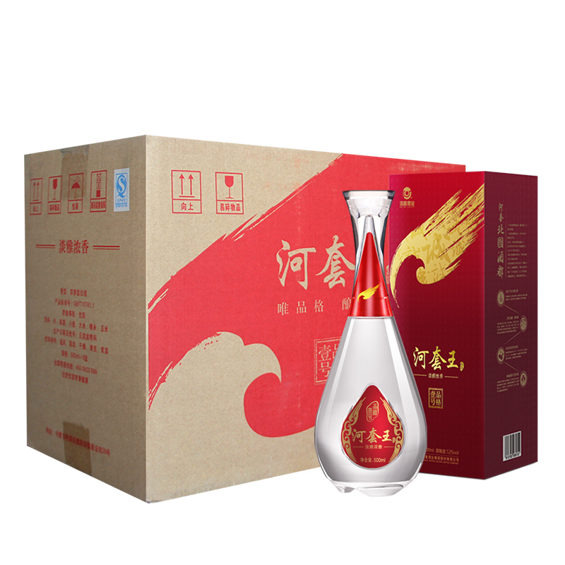 河套王500ml*6瓶52度浓香型白酒