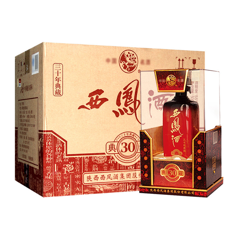 【收藏年份老酒】陕西特产西凤酒典藏30年凤香型纯粮食白酒500ml