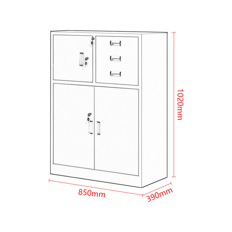 中伟矮柜钢制储物柜铁皮柜资料柜文件柜财务办公柜抽屉柜偏三保下