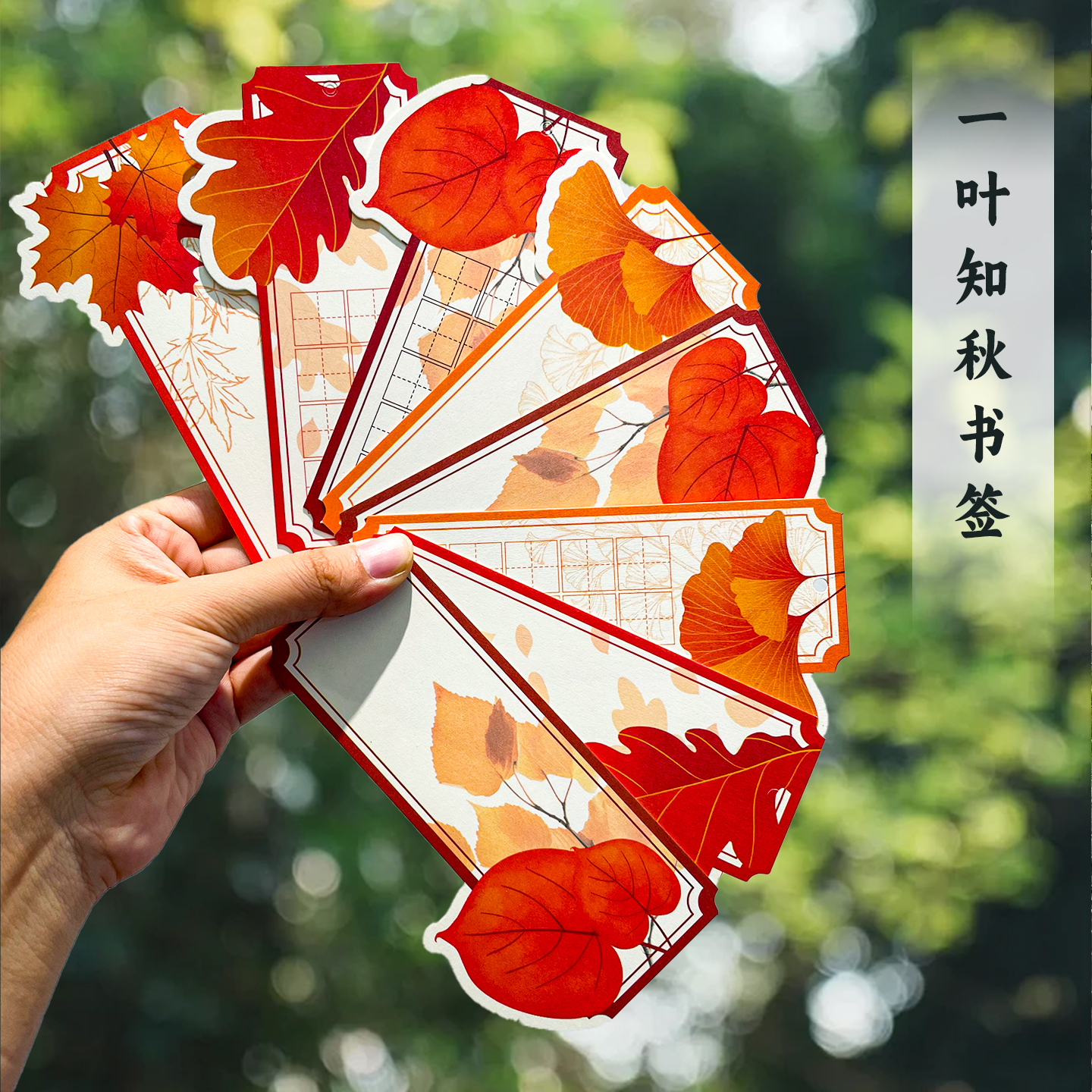 彩昶一叶知秋书签枫叶银杏挂件
