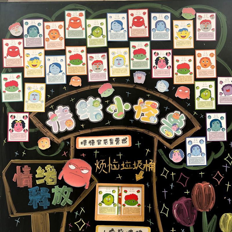 情绪小怪兽主题环创认知表达卡片