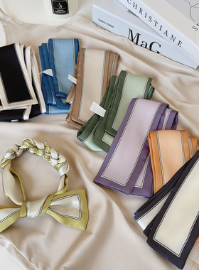 lv5&vv20绑包窄细长条小丝巾女扎头发绑手腕脖子飘带领巾发带挂件