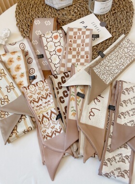 lv5&vv20绑包新款丝巾高级感小长条女围脖装饰长款薄围巾领巾发带