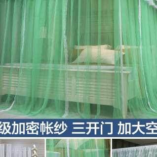 新款落地蚊帐家用2023免安装卧室公主风纹账支架杆加粗加厚床帐