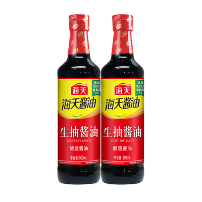 海天生抽酱油500ml炒菜点蘸调味