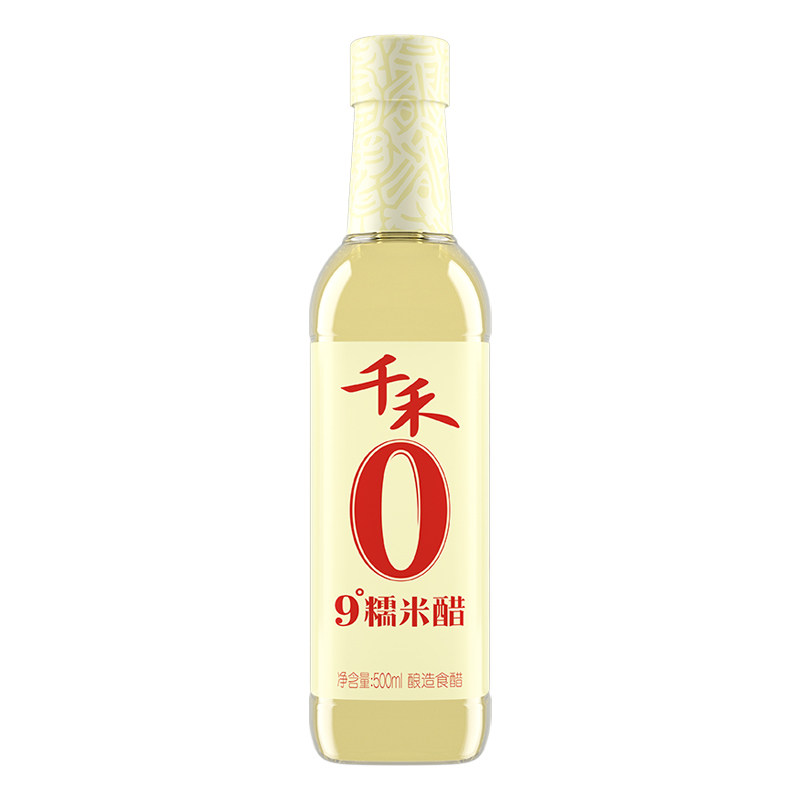 千禾9度糯米醋500ml瓶装厨房家用纯粮酿造食用醋凉拌炒菜点蘸调味