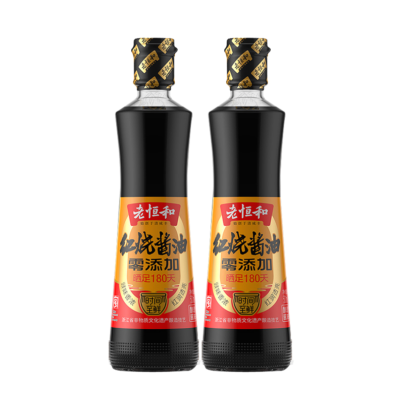 老恒和零添加红烧酱油500ml瓶装