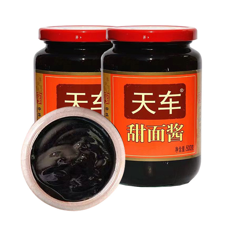 天车牌甜面酱500g大瓶装北京烤鸭手抓饼蘸料拌面沪式京式甜酱蘸酱