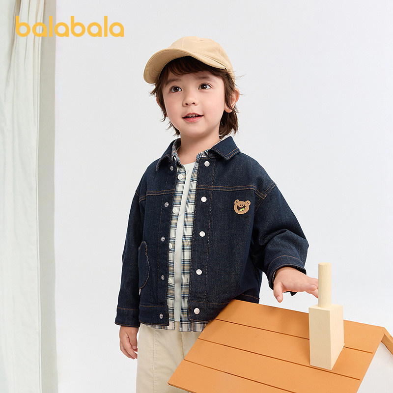 巴拉巴拉男童牛仔外套宝宝休闲上衣儿童夹克衫2025秋装新款童装潮