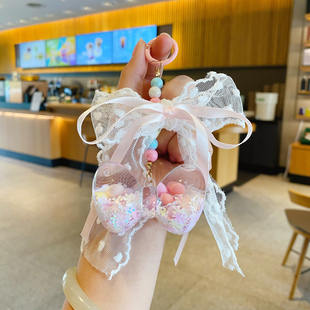 2025新款 爱心蝴蝶结油漏挂件精致汽车钥匙扣少女心书包挂饰钥匙链