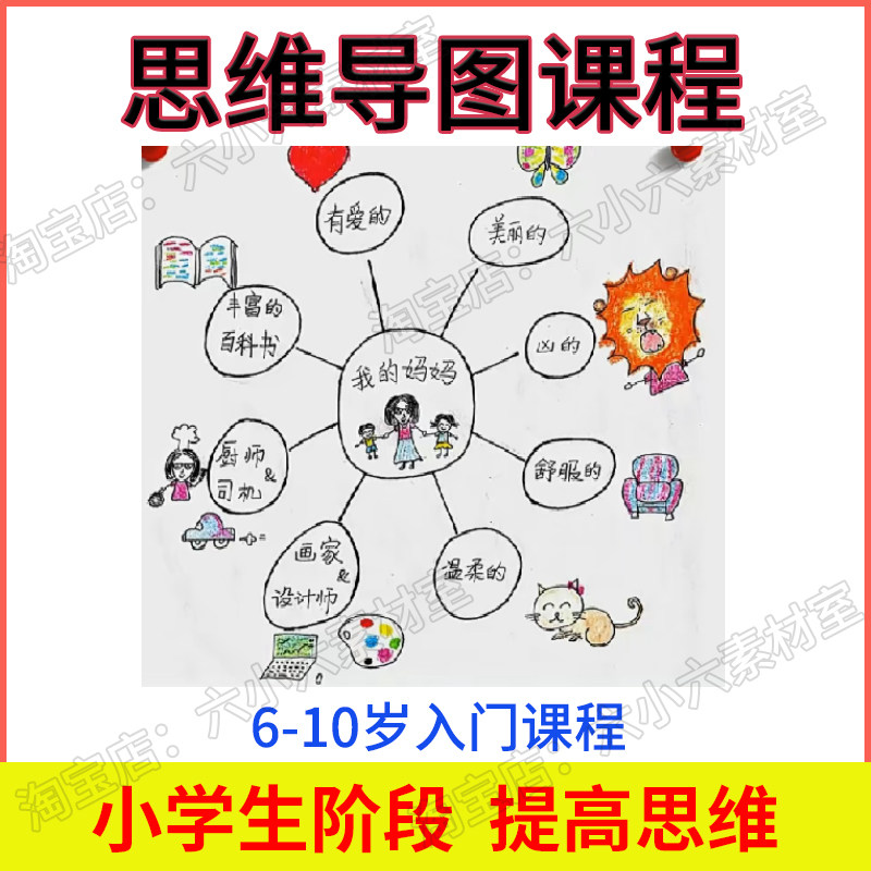 小学生思维导图训练视频课程提升打开学习思路手绘流程桥型气泡图